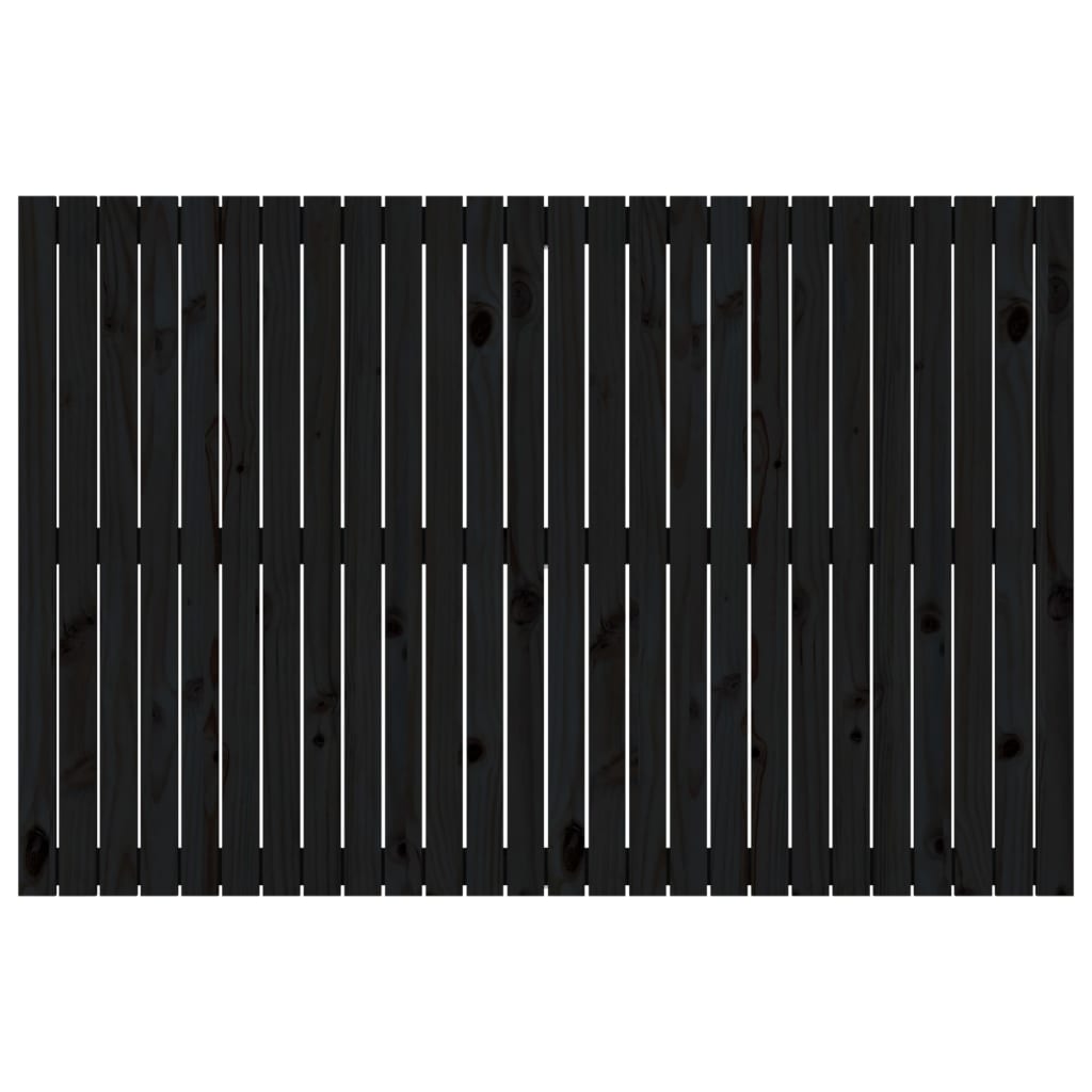 Tăblie de pat pentru perete, negru, 166x3x110 cm lemn masiv pin - Lando