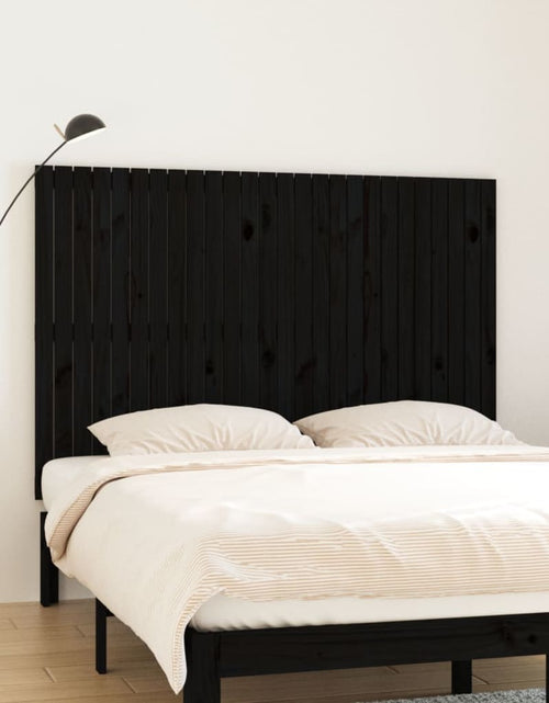 Încărcați imaginea în vizualizatorul Galerie, Tăblie de pat pentru perete, negru, 166x3x110 cm lemn masiv pin - Lando
