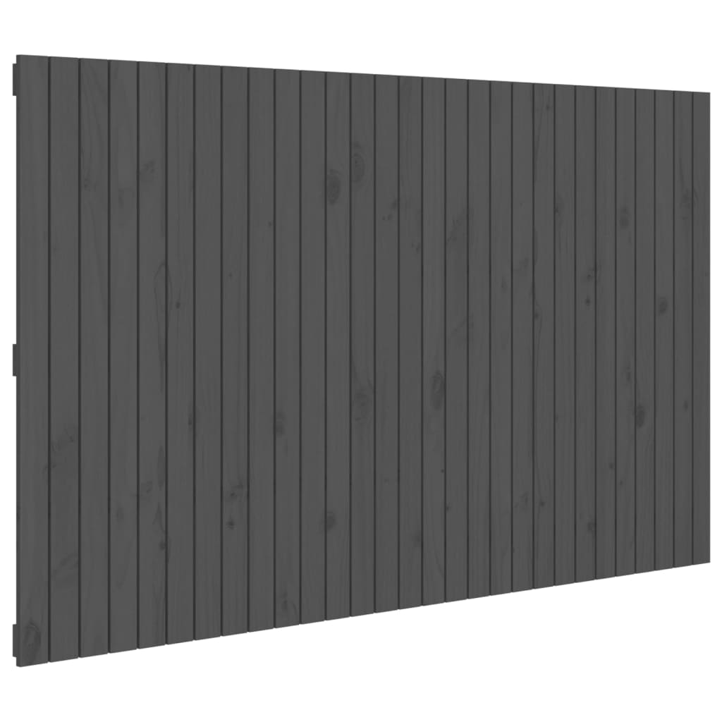Tăblie de pat pentru perete, gri, 185x3x110 cm, lemn masiv pin - Lando