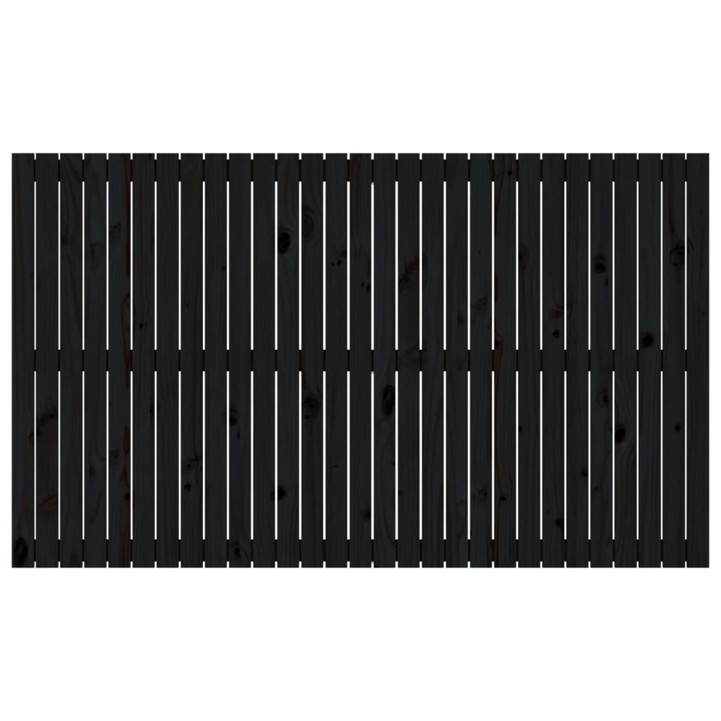 Tăblie de pat pentru perete, negru, 185x3x110 cm lemn masiv pin - Lando