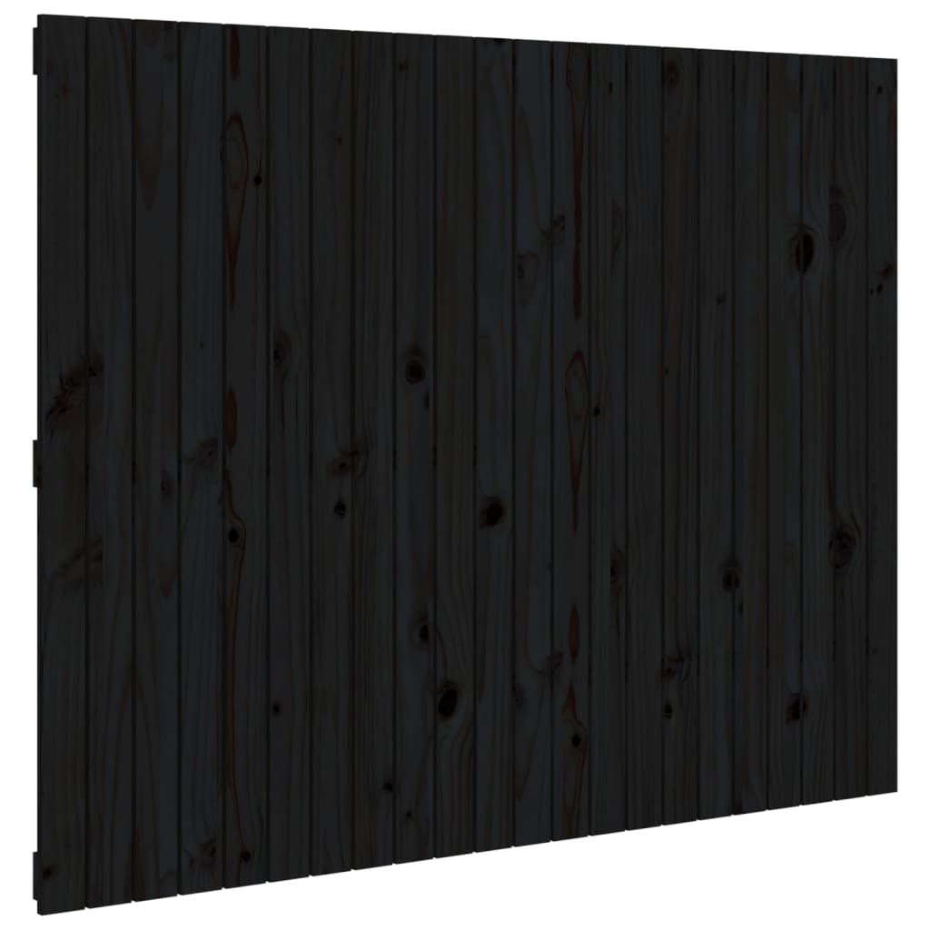 Tăblie de pat pentru perete, negru, 140x3x110 cm lemn masiv pin - Lando