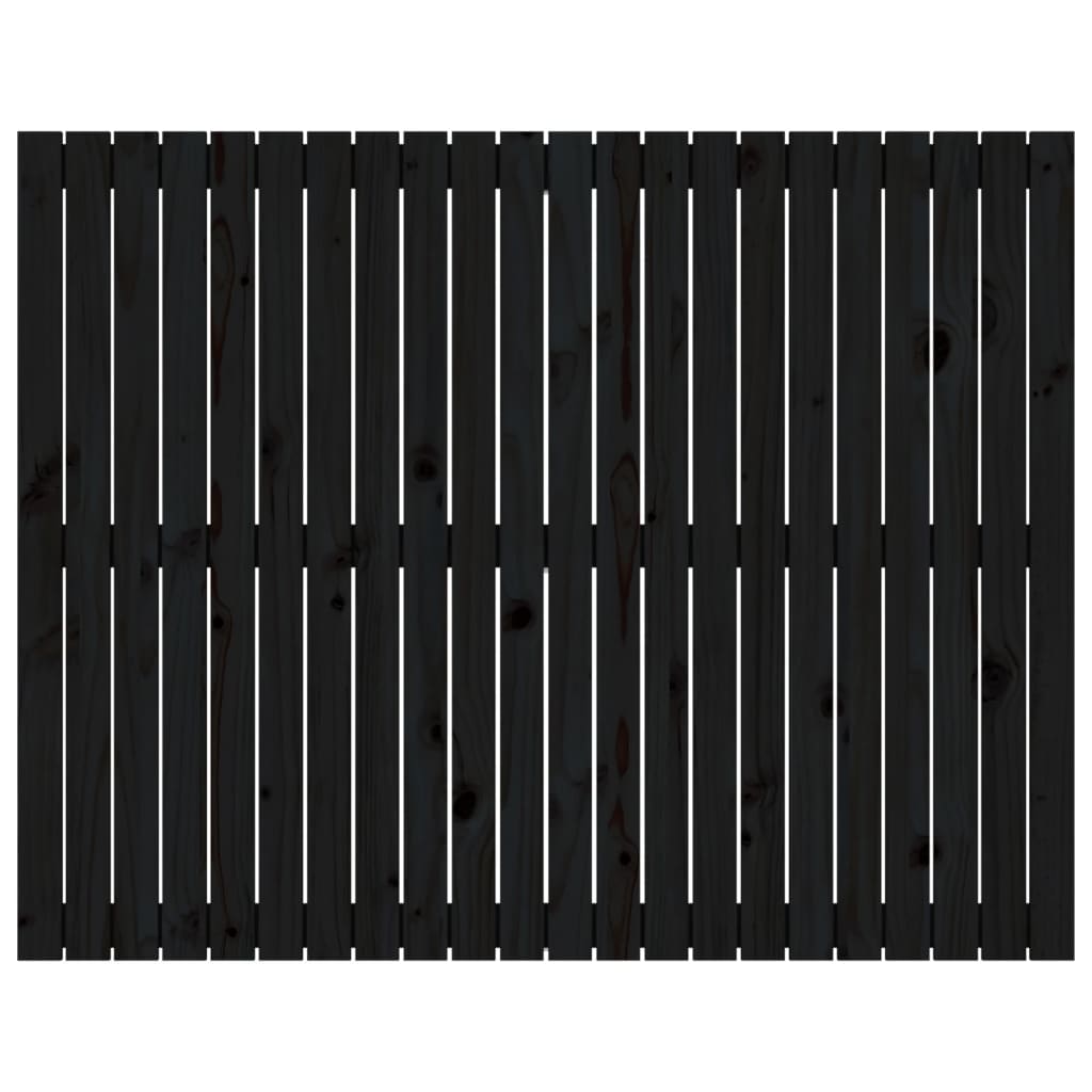 Tăblie de pat pentru perete, negru, 140x3x110 cm lemn masiv pin - Lando