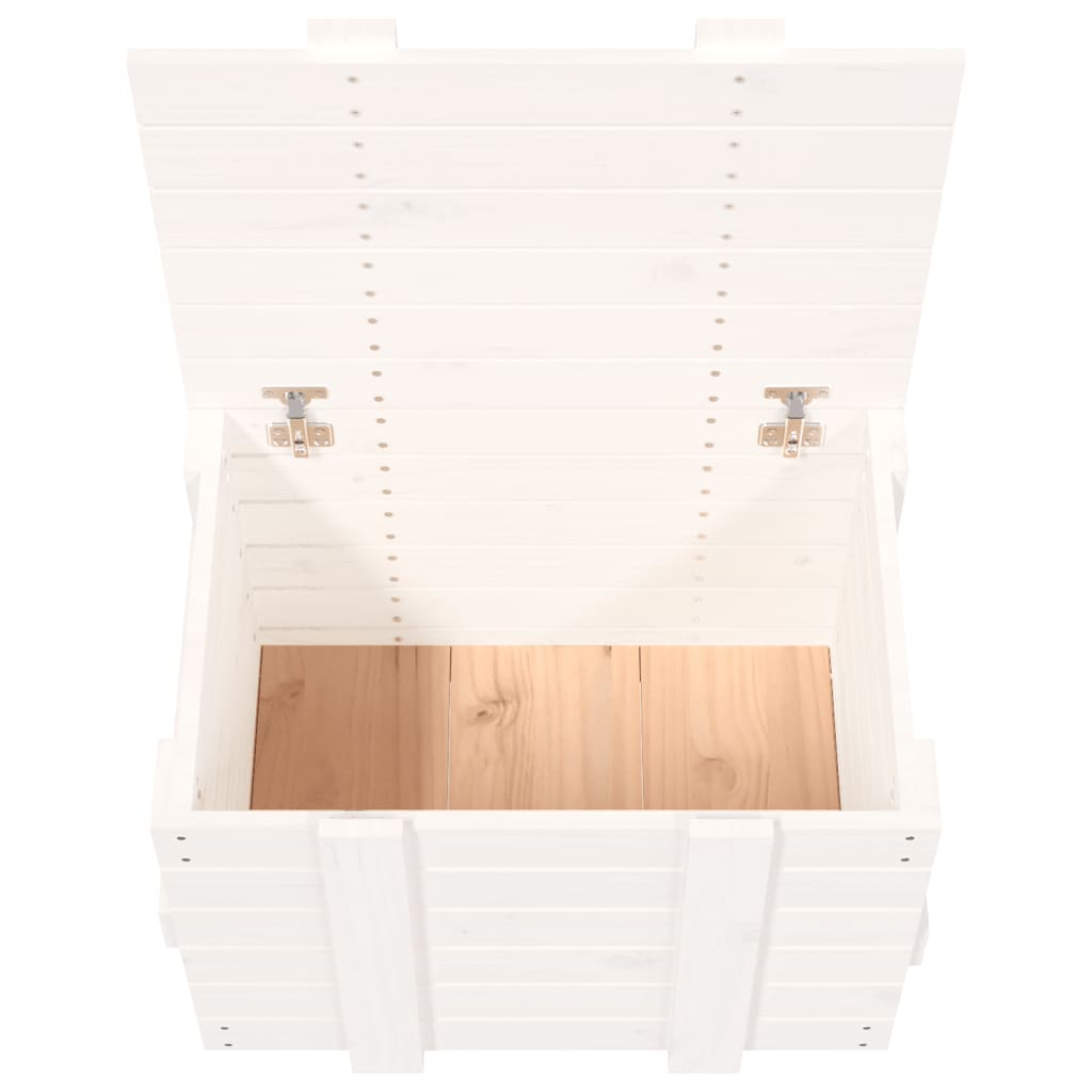 Cutie de depozitare, alb, 58x40,5x42 cm, lemn masiv de pin Lando - Lando
