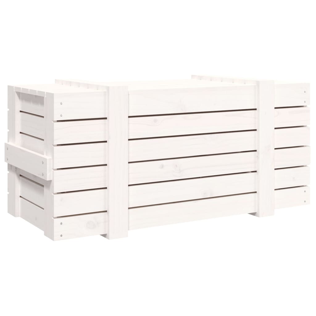 Cutie de depozitare, alb, 91x40,5x42 cm, lemn masiv de pin Lando - Lando