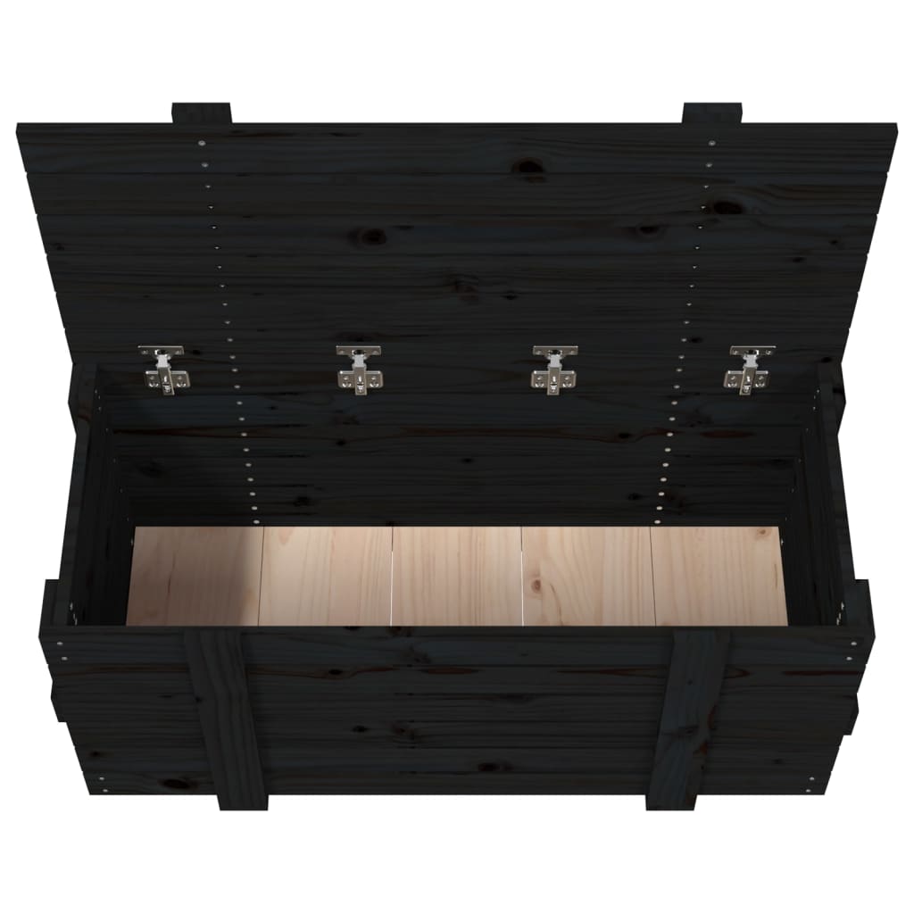 Cutie de depozitare, negru, 91x40,5x42 cm, lemn masiv de pin Lando - Lando