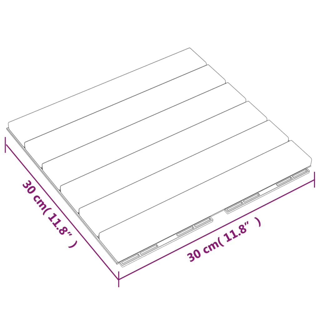 Placi pardoseală 10 buc. 30x30 cm lemn masiv tec model vertical Lando - Lando