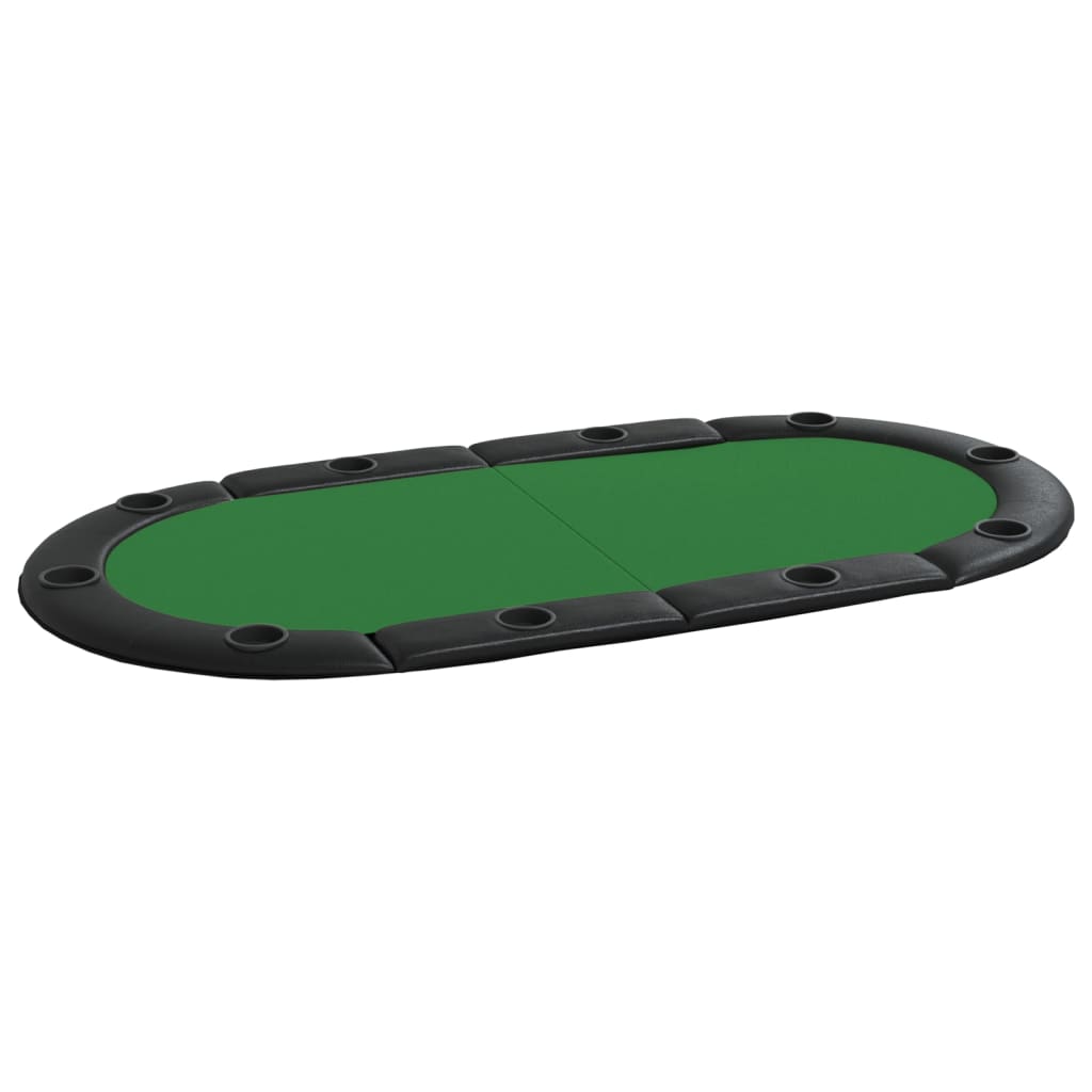 Blat masă de poker, 10 jucători, pliabil, verde, 208x106x3 cm - Lando
