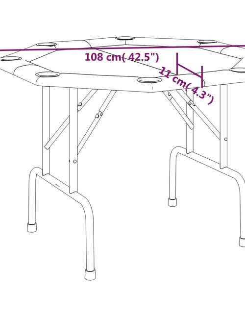 Загрузите изображение в средство просмотра галереи, Masă de poker pliabilă, 8 jucători, albastru, 108x108x75 cm - Lando
