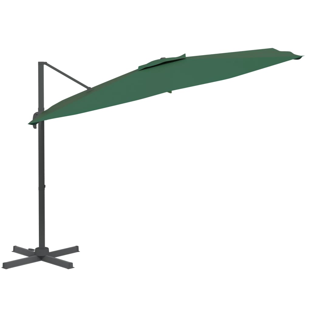 Umbrelă în consolă, stâlp din aluminiu, verde, 400x300 cm Lando - Lando