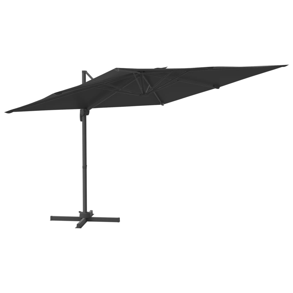 Umbrelă în consolă, stâlp din aluminiu, negru, 400x300 cm - Lando