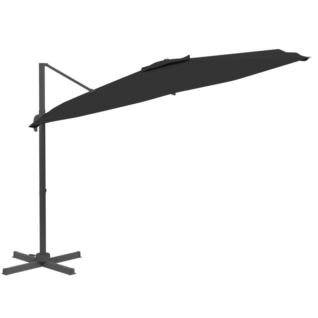 Umbrelă în consolă, stâlp din aluminiu, negru, 400x300 cm - Lando