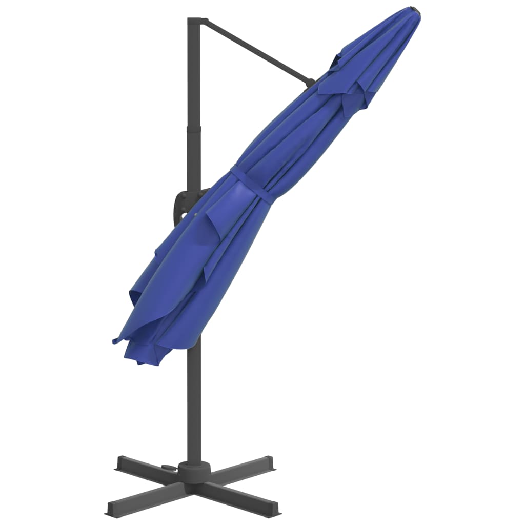 Umbrelă suspendată, stâlp aluminiu, albastru azuriu, 400x300 cm - Lando