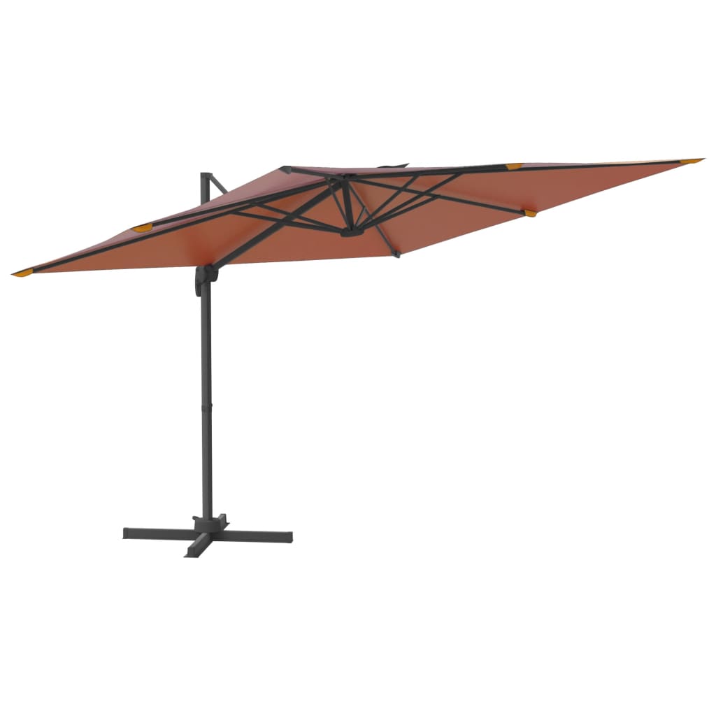 Umbrelă în consolă cu stâlp din aluminiu, cărămiziu, 300x300 cm - Lando