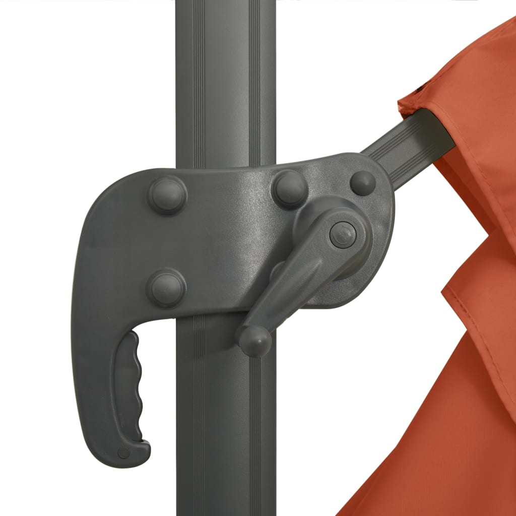 Umbrelă în consolă cu stâlp din aluminiu, cărămiziu, 300x300 cm - Lando