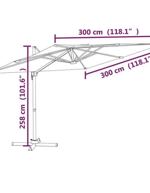 Încărcați imaginea în vizualizatorul Galerie, Umbrelă în consolă cu stâlp din aluminiu, cărămiziu, 300x300 cm - Lando
