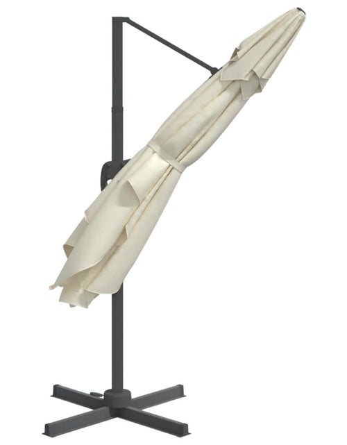 Încărcați imaginea în vizualizatorul Galerie, Umbrelă în consolă cu LED, alb nisipiu, 400x300 cm Lando - Lando
