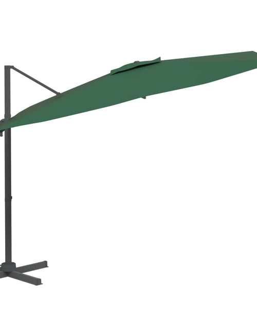 Încărcați imaginea în vizualizatorul Galerie, Umbrelă dublă în consolă cu LED, verde, 400x300 cm Lando - Lando
