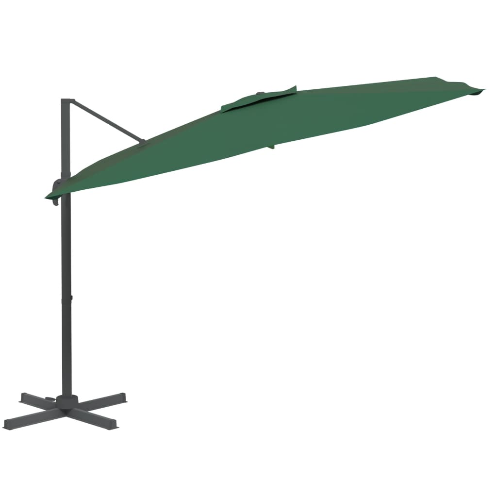 Umbrelă dublă în consolă cu LED, verde, 400x300 cm Lando - Lando