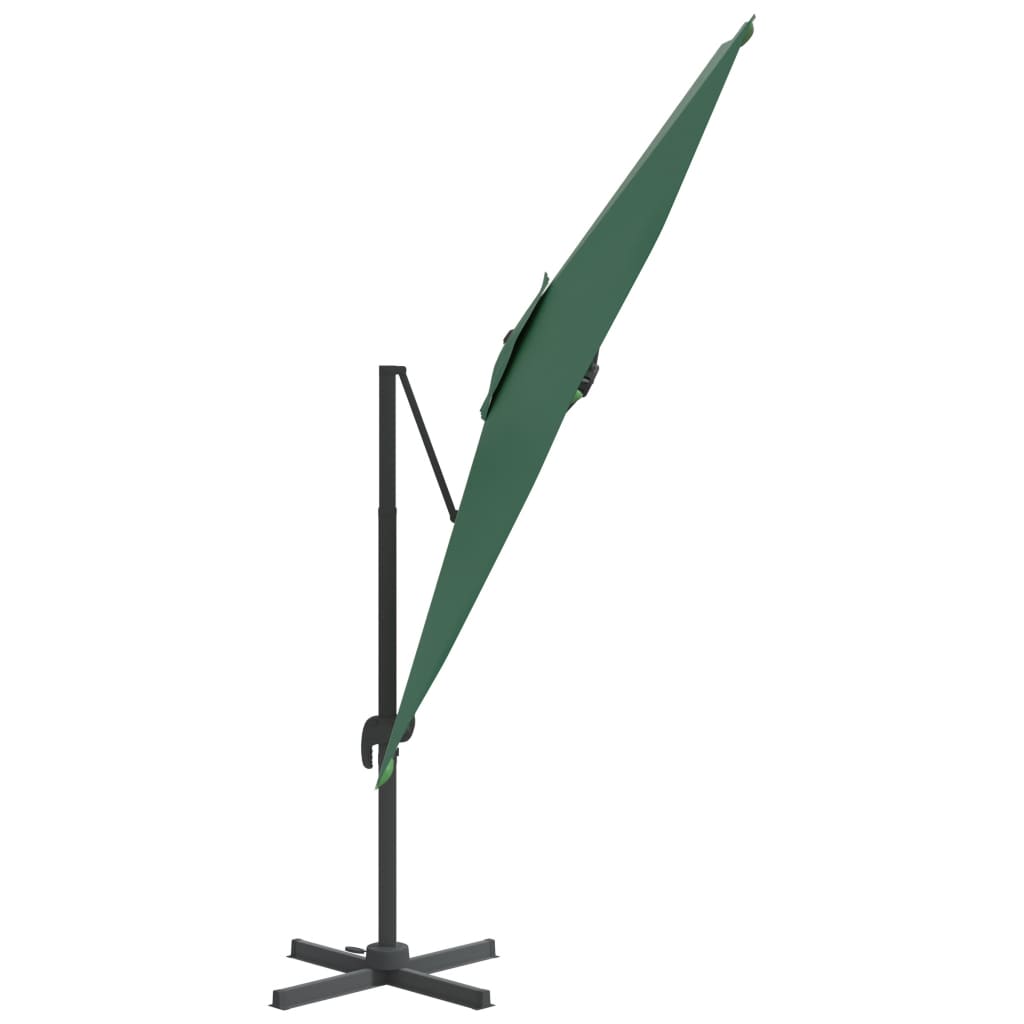 Umbrelă dublă în consolă cu LED, verde, 400x300 cm Lando - Lando