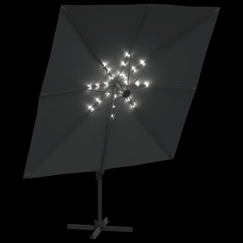 Umbrelă în consolă cu LED, antracit, 400x300 cm Lando - Lando