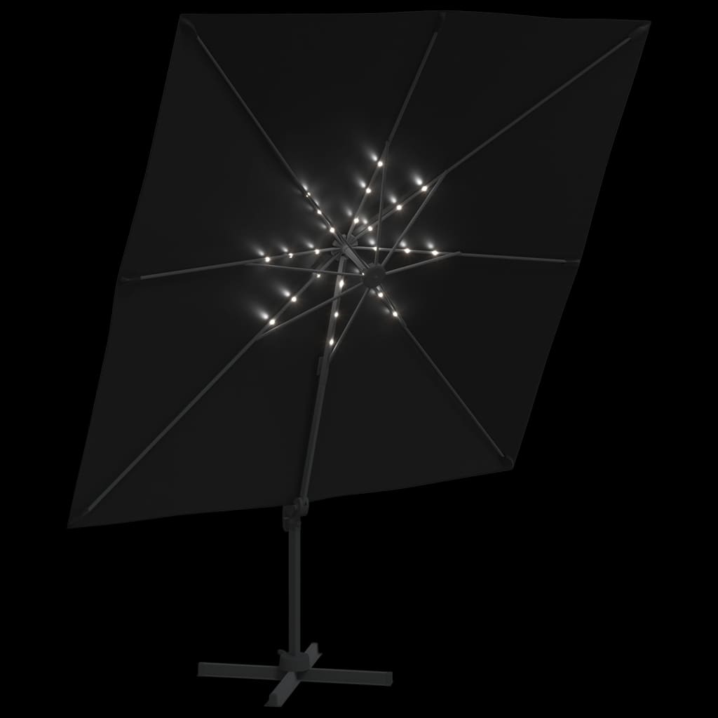 Umbrelă în consolă cu LED, negru, 400x300 cm Lando - Lando