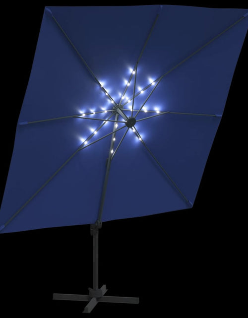 Încărcați imaginea în vizualizatorul Galerie, Umbrelă în consolă cu LED, albastru azuriu, 400x300 cm Lando - Lando
