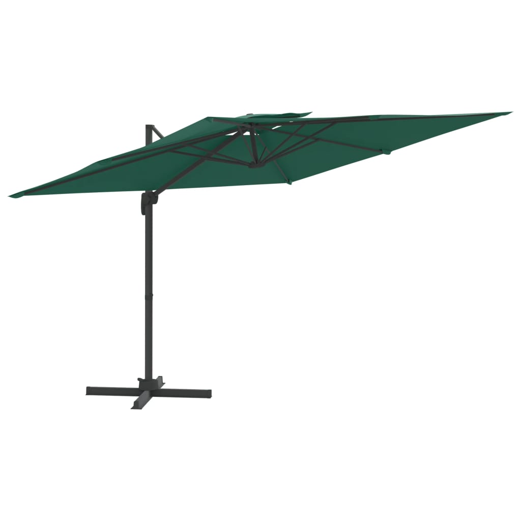 Umbrelă dublă în consolă, verde, 300x300 cm - Lando