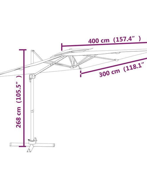 Загрузите изображение в средство просмотра галереи, Umbrelă dublă în consolă, verde, 400x300 cm Lando - Lando
