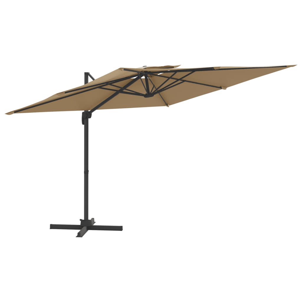 Umbrelă dublă în consolă, gri taupe, 400x300 cm Lando - Lando