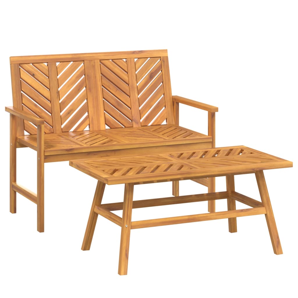 Set mobilier de relaxare de grădină, 2 piese, lemn masiv acacia - Lando