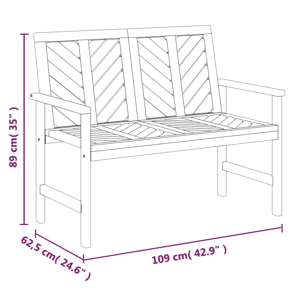 Set mobilier de relaxare de grădină, 2 piese, lemn masiv acacia - Lando