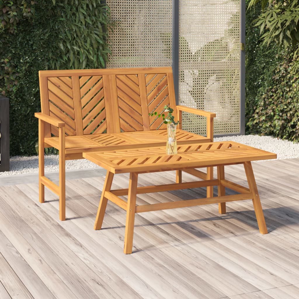 Set mobilier de relaxare de grădină, 2 piese, lemn masiv acacia - Lando