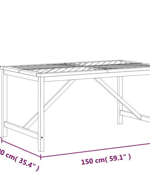Încărcați imaginea în vizualizatorul Galerie, Masă de grădină, 150x90x74 cm, lemn masiv de acacia - Lando
