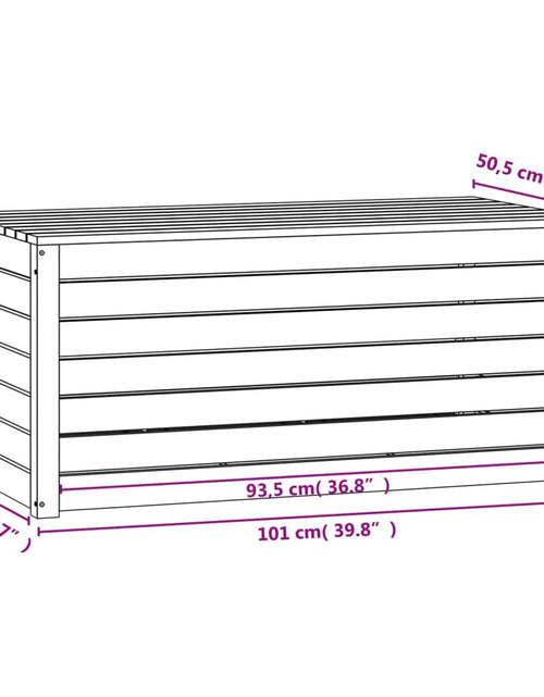 Încărcați imaginea în vizualizatorul Galerie, Ladă depozitare grădină, maro, 101x50,5x46,5cm, lemn masiv pin - Lando
