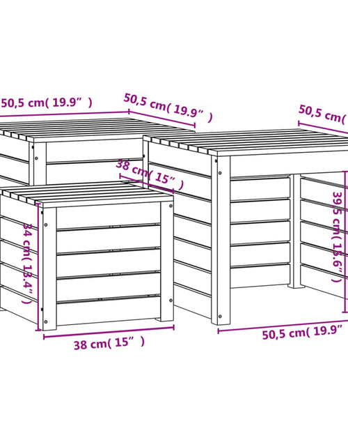 Încărcați imaginea în vizualizatorul Galerie, Set cutie de grădină, 3 piese, lemn masiv de pin - Lando

