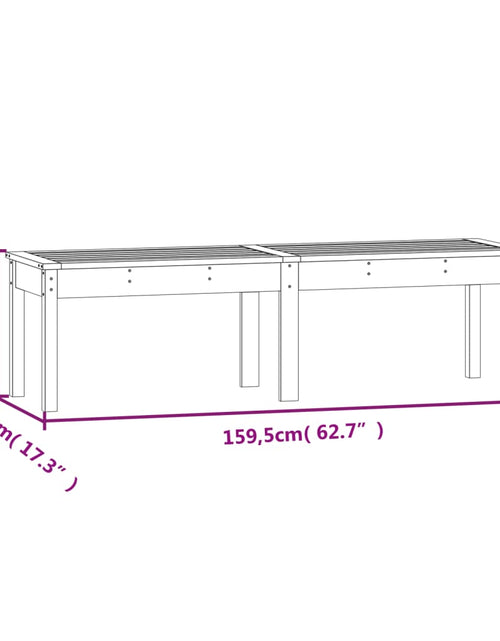 Încărcați imaginea în vizualizatorul Galerie, Bancă de grădină 2 locuri, 159,5x44x45 cm, lemn masiv de pin - Lando
