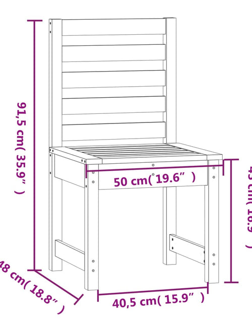 Încărcați imaginea în vizualizatorul Galerie, Scaune de grădină, 2 buc., negru, 40,5x48x91,5 cm, lemn pin - Lando
