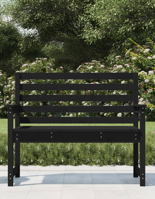 Încărcați imaginea în vizualizatorul Galerie, Bancă de grădină, negru, 109x48x91,5 cm, lemn masiv de pin - Lando
