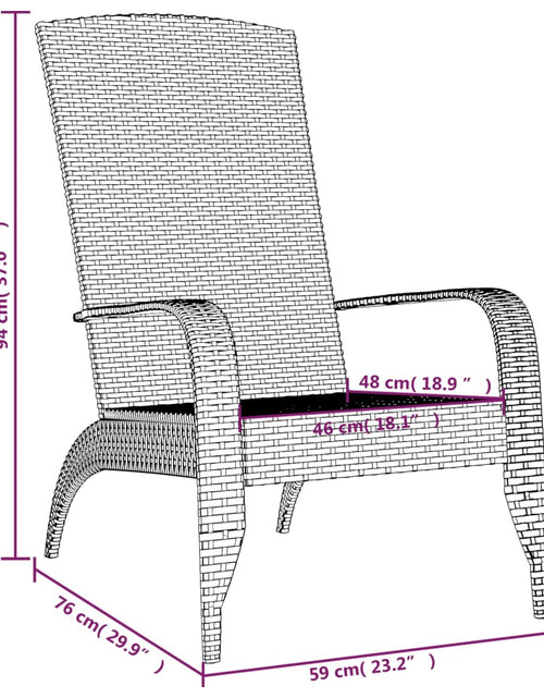 Încărcați imaginea în vizualizatorul Galerie, Scaun Adirondack de grădină, gri, poliratan - Lando

