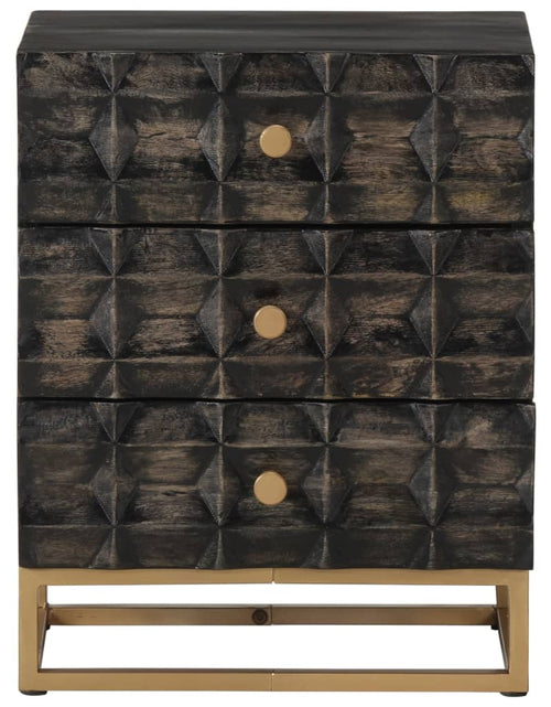 Загрузите изображение в средство просмотра галереи, Noptieră, negru, 40x29x50 cm, lemn masiv de mango - Lando
