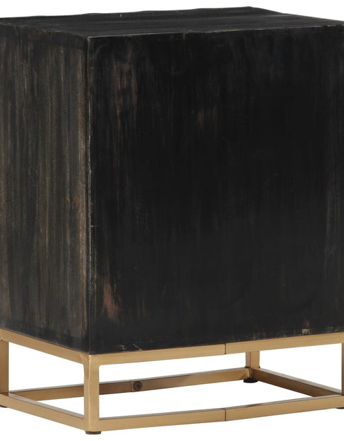 Încărcați imaginea în vizualizatorul Galerie, Noptieră, negru, 40x29x50 cm, lemn masiv de mango - Lando
