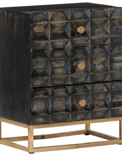 Загрузите изображение в средство просмотра галереи, Noptieră, negru, 40x29x50 cm, lemn masiv de mango - Lando
