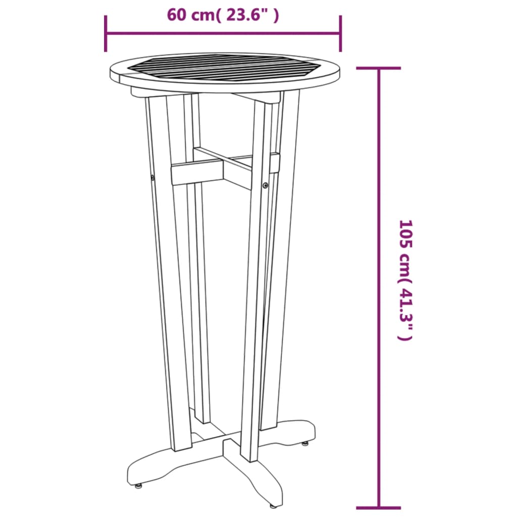 Set mobilier de bar, 3 piese, lemn masiv de acacia Lando - Lando