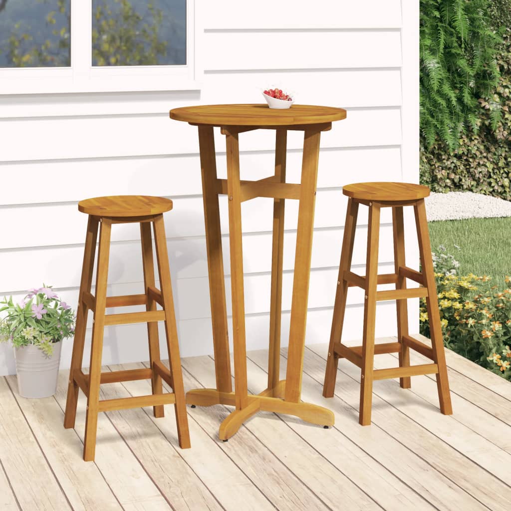 Set mobilier de bar, 3 piese, lemn masiv de acacia Lando - Lando