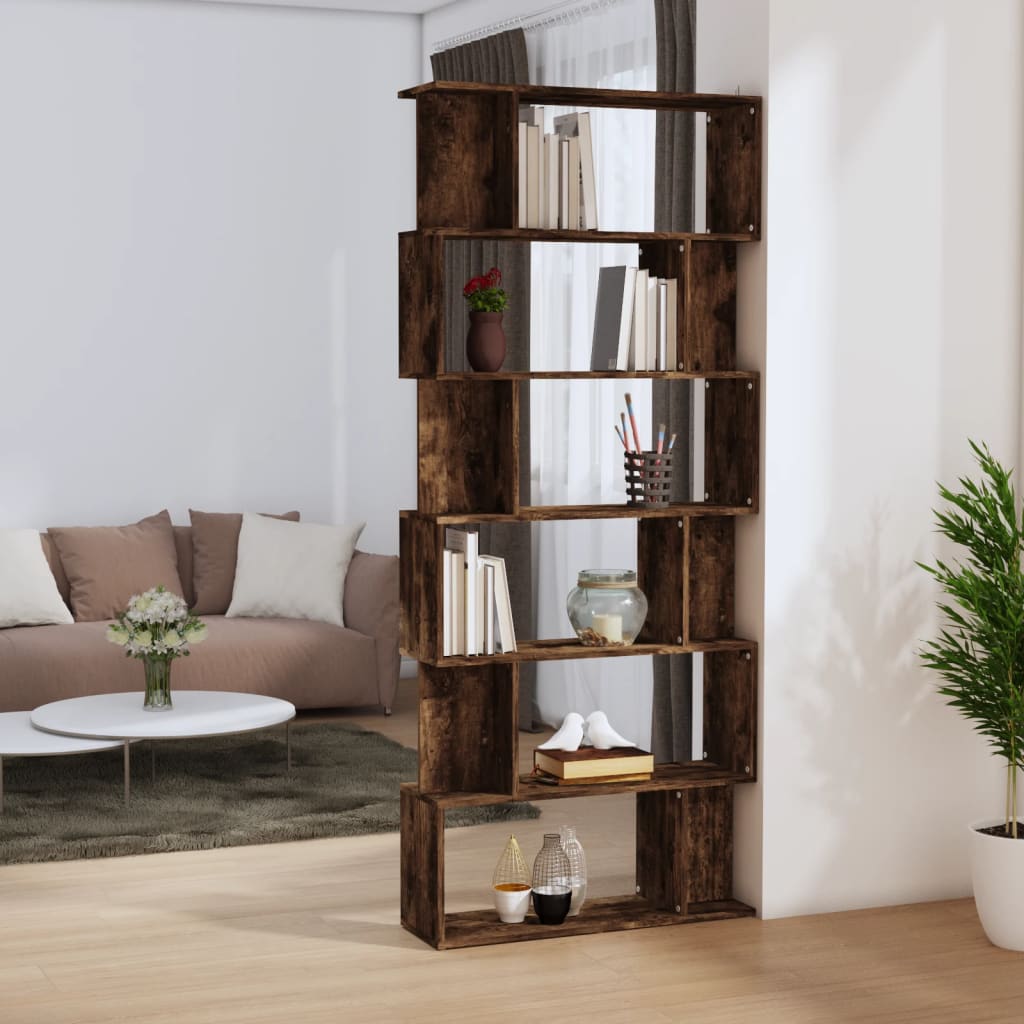 Bibliotecă/Separator stejar fumuriu 80x24x192 cm lemn prelucrat Lando - Lando