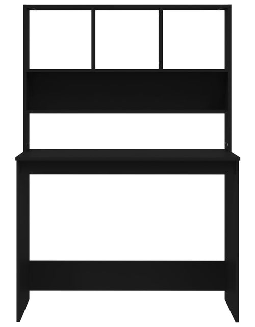 Загрузите изображение в средство просмотра галереи, Birou cu rafturi, negru, 102x45x148 cm, lemn compozit - Lando
