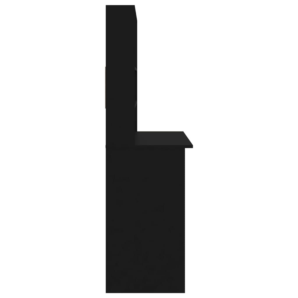 Birou cu rafturi, negru, 102x45x148 cm, lemn compozit - Lando