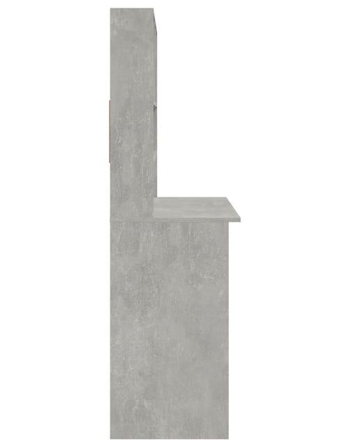 Încărcați imaginea în vizualizatorul Galerie, Birou cu rafturi, gri beton, 102x45x148 cm, lemn compozit - Lando
