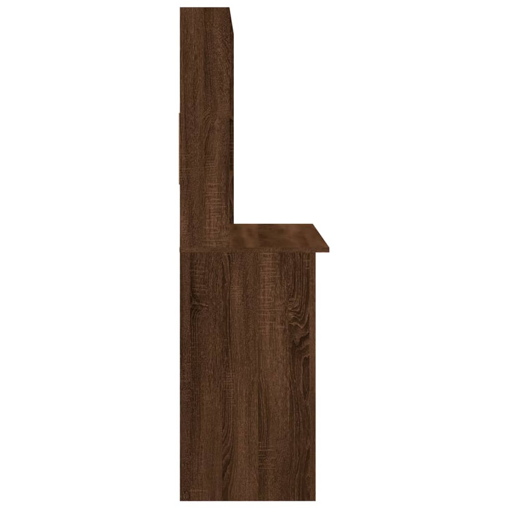 Birou cu rafturi, stejar maro, 102x45x148 cm, lemn compozit - Lando