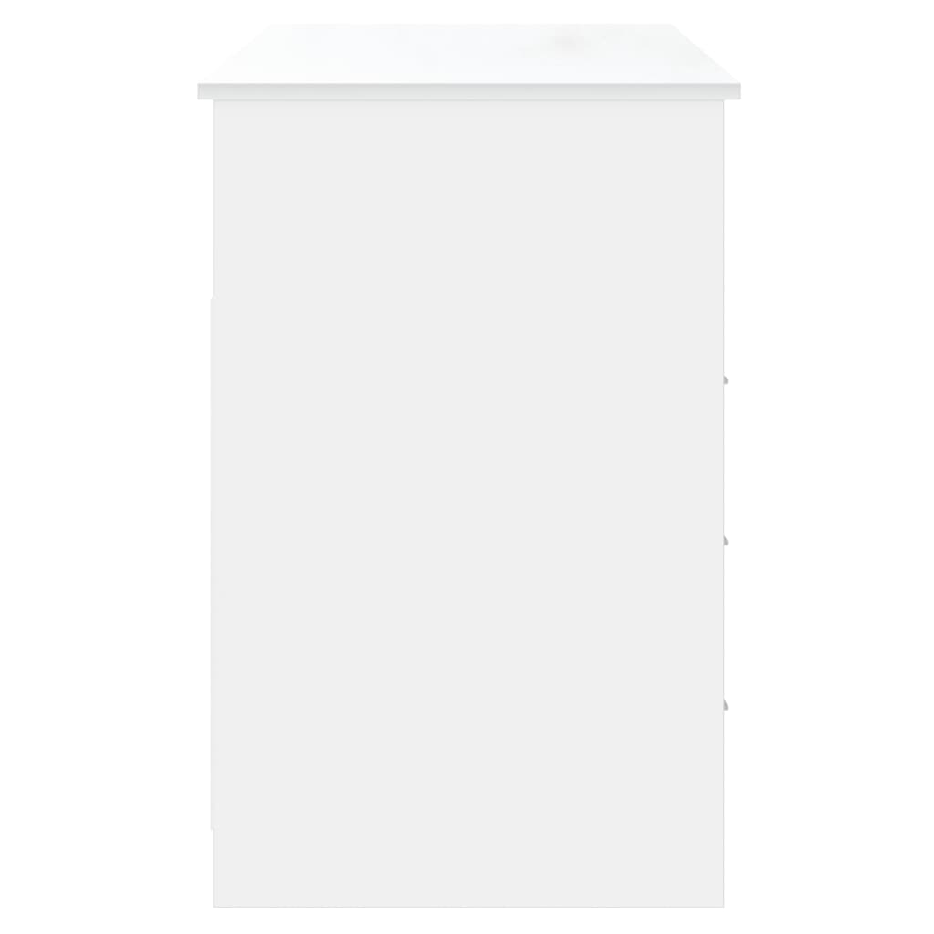 Birou cu sertare, alb, 102x50x76 cm, lemn prelucrat - Lando
